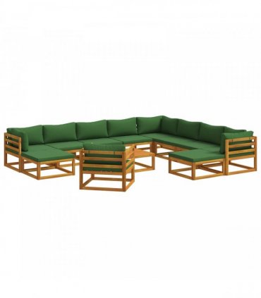 vidaXL Sofa Set 12 pcs Natural Solid Acacia Wood