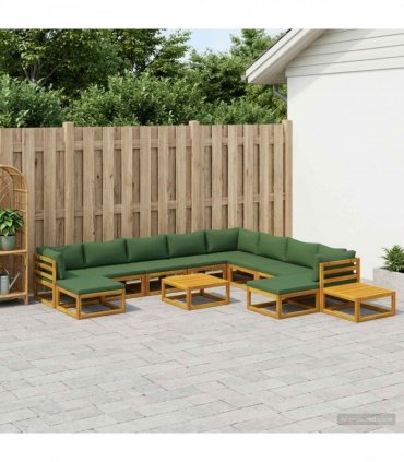vidaXL Sofa Set 12 pcs Natural Solid Acacia Wood