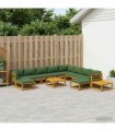 vidaXL Sofa Set 12 pcs Natural Solid Acacia Wood