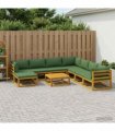 vidaXL Sofa Set 9 pcs Natural Solid Acacia Wood