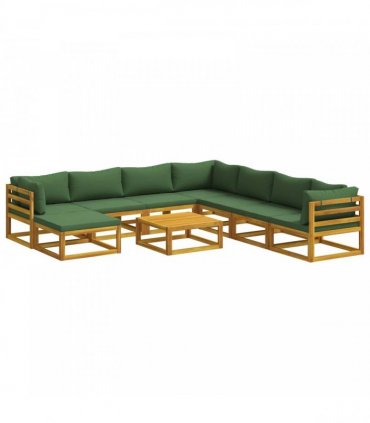 vidaXL Sofa Set 9 pcs Natural Solid Acacia Wood