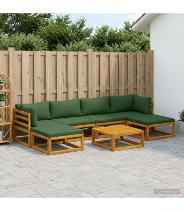 vidaXL Sofa Set 7 pcs Natural Solid Acacia Wood