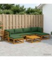 vidaXL Sofa Set 7 pcs Natural Solid Acacia Wood