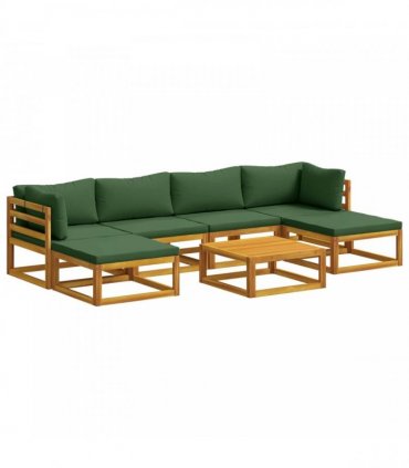 vidaXL Sofa Set 7 pcs Natural Solid Acacia Wood