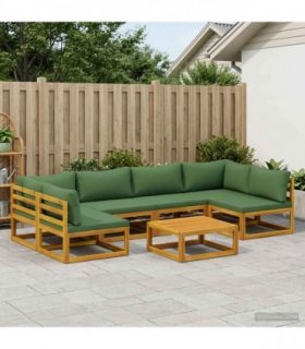 vidaXL Sofa Set 7 pcs Natural Solid Acacia Wood
