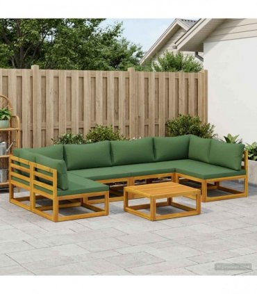 vidaXL Sofa Set 7 pcs Natural Solid Acacia Wood