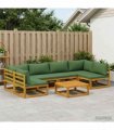 vidaXL Sofa Set 7 pcs Natural Solid Acacia Wood