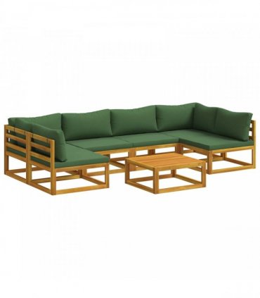 vidaXL Sofa Set 7 pcs Natural Solid Acacia Wood