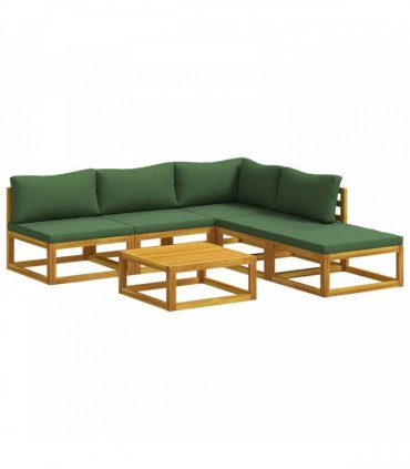 vidaXL Sofa Set 6 pcs Natural Solid Acacia Wood