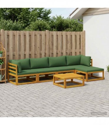 vidaXL Sofa Set 6 pcs Natural Solid Acacia Wood