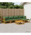 vidaXL Sofa Set 6 pcs Natural Solid Acacia Wood