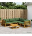 vidaXL Sofa Set 6 pcs Natural Solid Acacia Wood