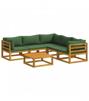 vidaXL Sofa Set 6 pcs Natural Solid Acacia Wood