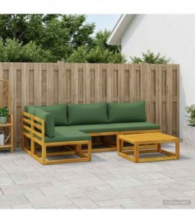 vidaXL Sofa Set 5 pcs Natural Solid Acacia Wood