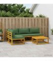 vidaXL Sofa Set 5 pcs Natural Solid Acacia Wood