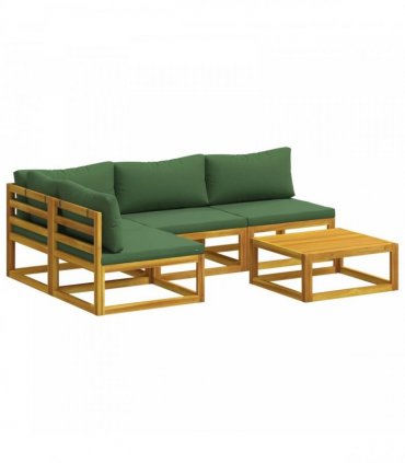 vidaXL Sofa Set 5 pcs Natural Solid Acacia Wood