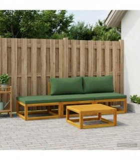 vidaXL Sofa Set 4 pcs Natural Solid Acacia Wood