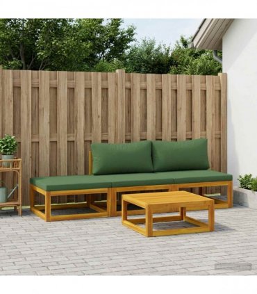 vidaXL Sofa Set 4 pcs Natural Solid Acacia Wood