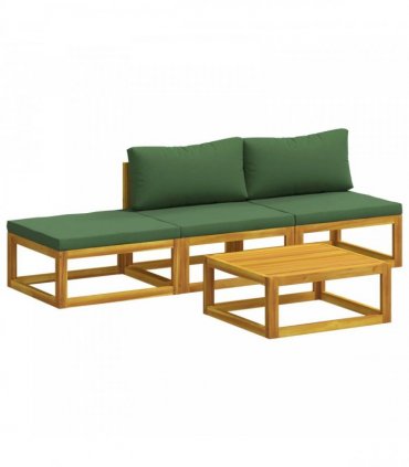 vidaXL Sofa Set 4 pcs Natural Solid Acacia Wood