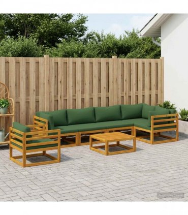 vidaXL Sofa Set 7 pcs Natural Solid Acacia Wood