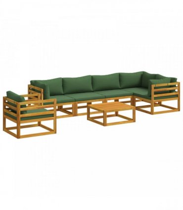 vidaXL Sofa Set 7 pcs Natural Solid Acacia Wood