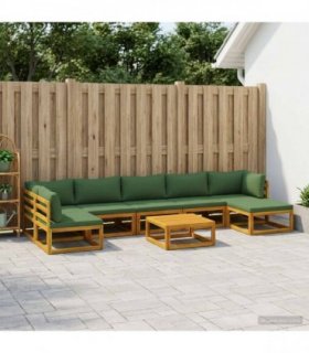 vidaXL Sofa Set 8 pcs Natural Solid Acacia Wood