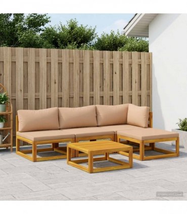 vidaXL Sofa Set 5 pcs Natural Solid Acacia Wood