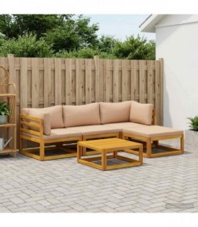 vidaXL Sofa Set 5 pcs Natural Solid Acacia Wood