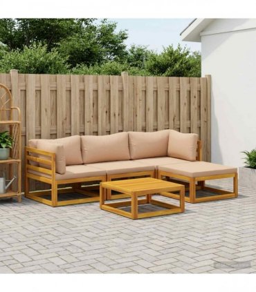 vidaXL Sofa Set 5 pcs Natural Solid Acacia Wood