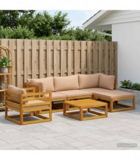 vidaXL Sofa Set 6 pcs Natural Solid Acacia Wood