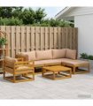 vidaXL Sofa Set 6 pcs Natural Solid Acacia Wood