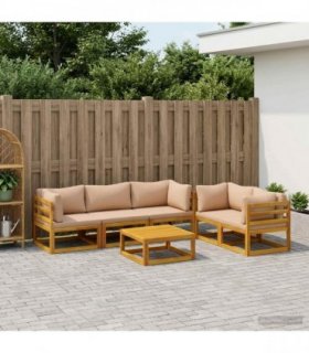 vidaXL Sofa Set 6 pcs Natural Solid Acacia Wood