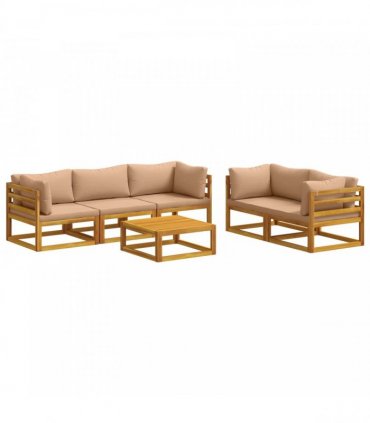 vidaXL Sofa Set 6 pcs Natural Solid Acacia Wood