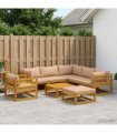 vidaXL Sofa Set 8 pcs Natural Solid Acacia Wood