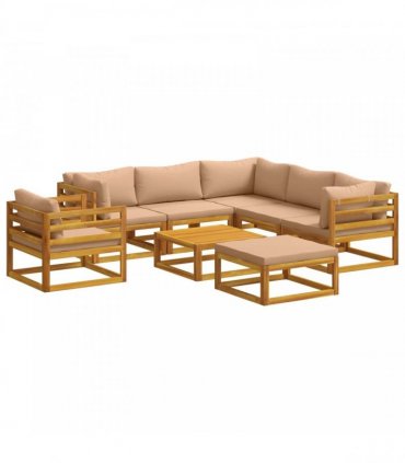 vidaXL Sofa Set 8 pcs Natural Solid Acacia Wood