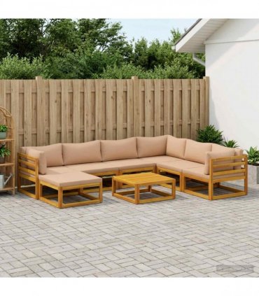 vidaXL Sofa Set 8 pcs Natural Solid Acacia Wood