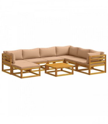 vidaXL Sofa Set 8 pcs Natural Solid Acacia Wood