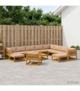 vidaXL Sofa Set 12 pcs Natural Solid Acacia Wood