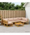 vidaXL Sofa Set 7 pcs Natural Solid Acacia Wood