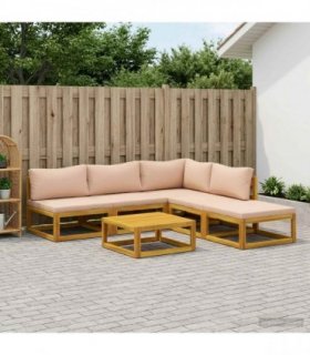 vidaXL Sofa Set 6 pcs Natural Solid Acacia Wood