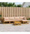 vidaXL Sofa Set 6 pcs Natural Solid Acacia Wood