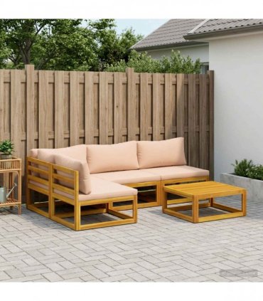 vidaXL Sofa Set 5 pcs Natural Solid Acacia Wood