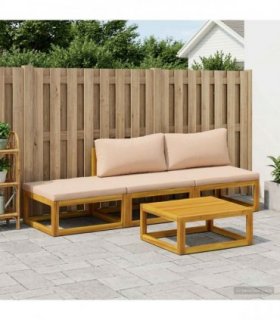 vidaXL Sofa Set 4 pcs Natural Solid Acacia Wood