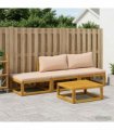 vidaXL Sofa Set 4 pcs Natural Solid Acacia Wood