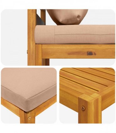 vidaXL Sofa Set 4 pcs Natural Solid Acacia Wood