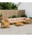 vidaXL Sofa Set 7 pcs Natural Solid Acacia Wood