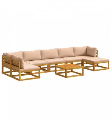 vidaXL Sofa Set 8 pcs Natural Solid Acacia Wood