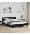 vidaXL Bed Frame Black Oak 140 x 200 cm Engineered Wood