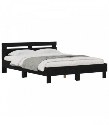 vidaXL Bed Frame Black Oak 140 x 200 cm Engineered Wood