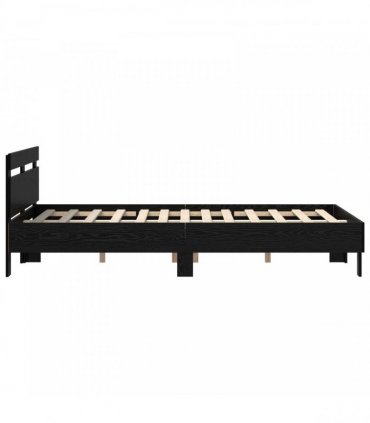 vidaXL Bed Frame Black Oak 140 x 200 cm Engineered Wood
